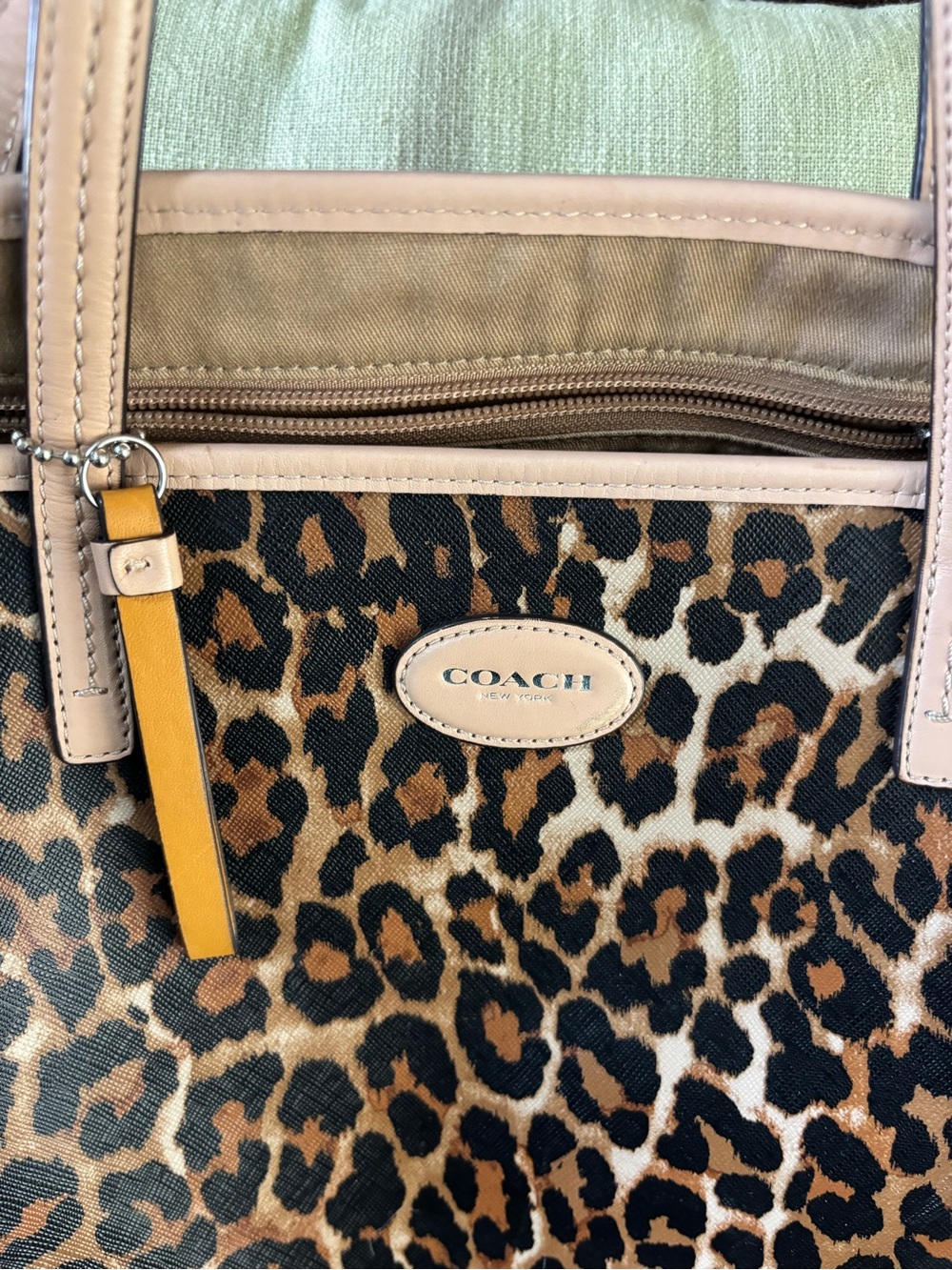 Coach Leopard-Print Tote Bag in Brown and Black - Picture 6 of 6